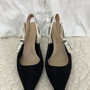 J'Adior Slingback Technical Fabric Black Pumps